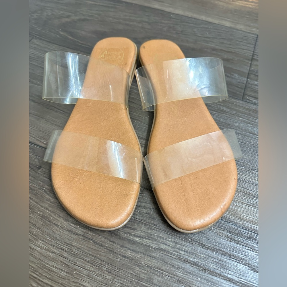 Clear strap sandal. Size 9